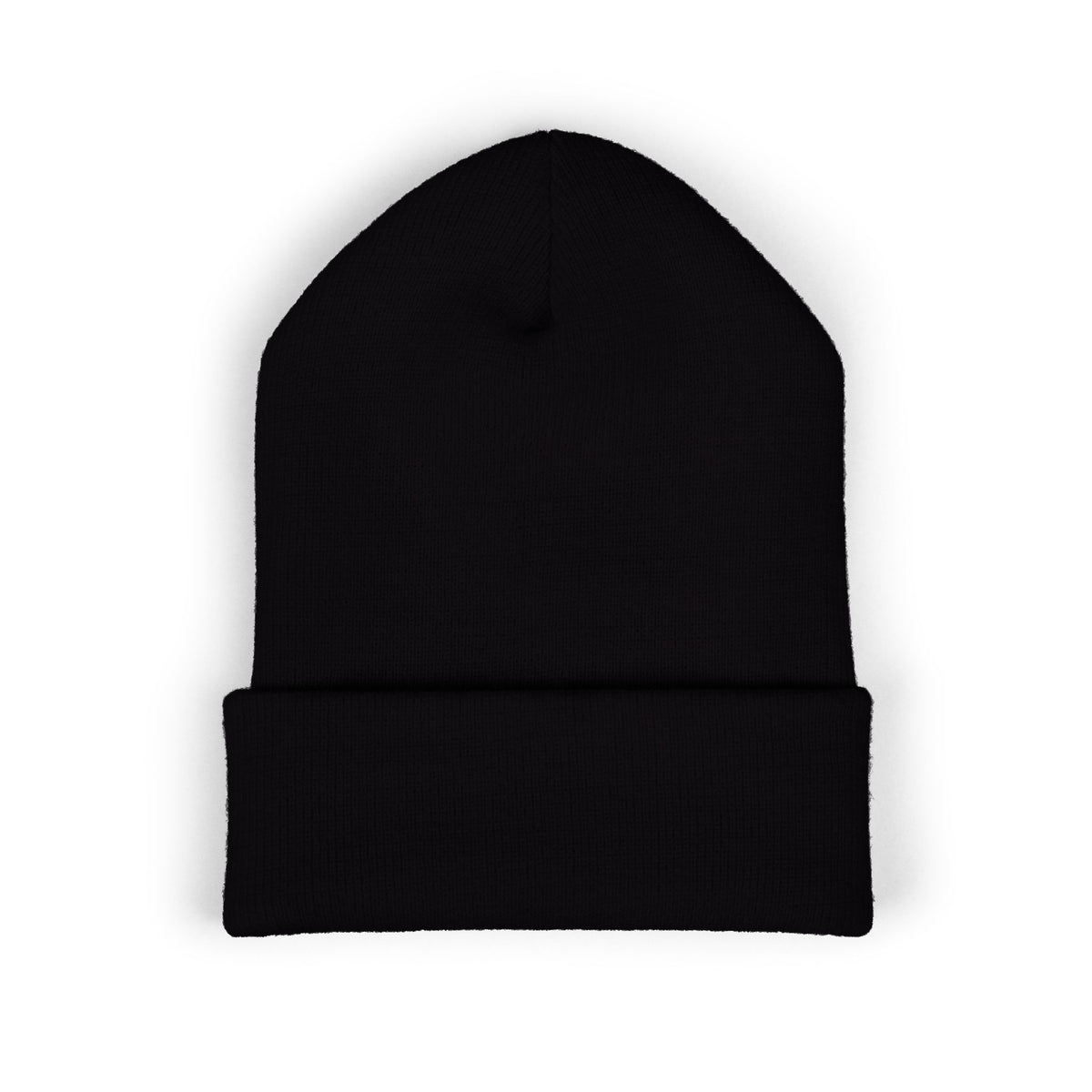 Embroidered Diamond Skull Cuffed Beanie — Minimal Gothic Winter Hat